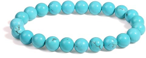 XIANNVXI Grün Türkis Armband 8mm Perlen Grüner Perlenarmband Kristalle Armband Echte Türkis Steine Armbänder Damen Geschenk für Mama