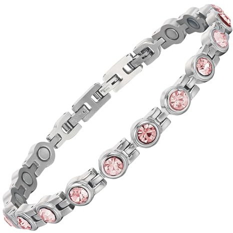 MagEnergy Damen Magnetarmband verstellbar Energieschmuck für Lymphdrainage