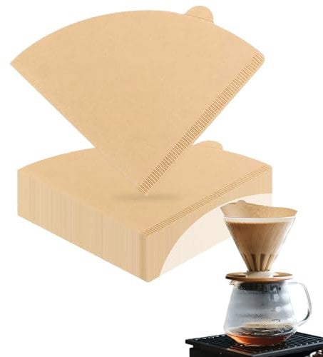 150pcs Coffee Filter Papers, Disposable Unbleached Compatible Coffee Filters, Coffee Filter Papers Size 02 for Coffee Dripper, V-Shaped Drip Tip, Coffee Machines(1-4 Cups)