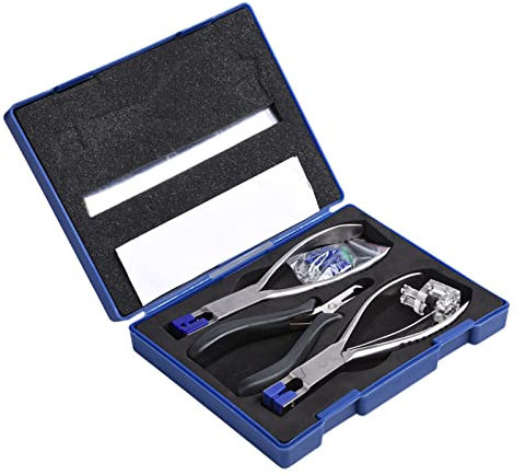 Gonetre Pinza per Occhiali Professionali Impostare Kit di Strumenti Ottici in Acciaio Inossidabile di Alta qualità per Vetri Senza Bordo Riparazione del Telaio con Custodia in Plastica