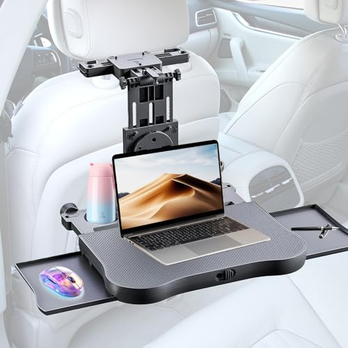 Auto Tisch Für Rücksitz Beifahrer, Schreibtisch Mit Getränkehalter Und Handyhalter Au-To Rücksitztisch, Tragbarer Autositz Tabletttisch Für Kinder Erwachsene Klappbar Einstellbar Belastbarkeit 15-20kg