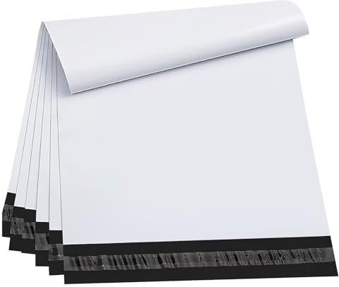 Myrvexel Poly Mailers 12x15.5 100PC Medium Shipping Bags for Clothes White