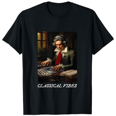 Mozart DJ Classical Vibes Peinture Cadeau Musicien Classique T-Shirt