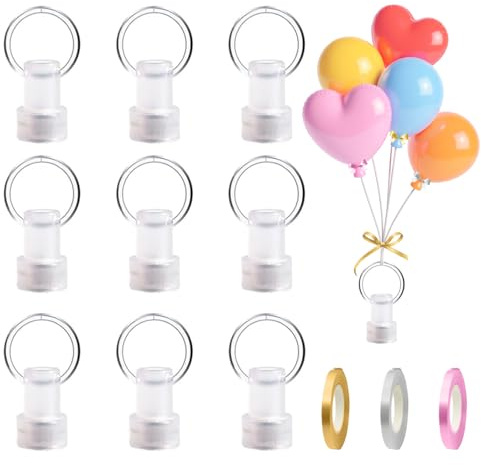 ZhouWei 10 Stück Luftballon Beschwerer, Enthält 3 Bänder à 10 m Ballongewicht für Heliumballons Ballonbeschwerer für Helium Ballon Gewicht Helium Balloon Weights Party Dekoration (Runden)