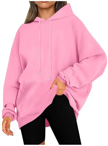 UHouse Oversize Sweat a Capuche Femme Décontracté Hoodie Grande Taille Sweats Chic Haut Casaul Streetwear Ample Sweat-Shirts avec Poche Pull Automne Hiver Vetement Sport Habit S-5XL