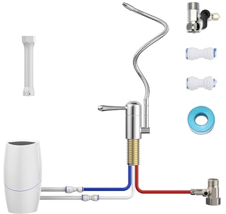 Rubinetto, Rubinetto Lavello Cucina Flessibile Senza Pressione Girevole a 360° Compatibile con Amway Espring Il Purificatore D'acqua con Kit di Accessor Manicotto di Montaggio Connettori Rapidi