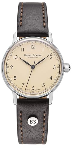 Bruno Söhnle Damenuhr Original NEU Bergamo Damenuhr Dunkelbraun Creme Saphirglas Quarz 32mm- 17-13235-131