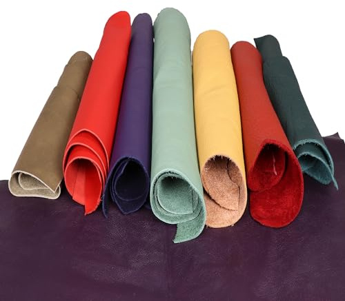Langlauf Lederreste Echtleder bunt 1kg für Basteln Nähen und Lederarbeiten
