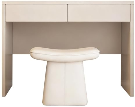 Zynqra Schminktisch, Nachttische, Schreibtische, Hocker, Schublade, verdickte Tischplatte, Massivholz, moderner Stil, weiß, for Schlafzimmer oder Studentenwohnheim(120cm)