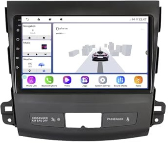 Coche de Doble DIN Radio para Mitsubishi Outlander 2 CW0W 2005-2013 Android 15 9 Inches Pantalla Coche FM Am Bluetooth USB para, 4Core 2G+32G