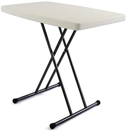 SONLEX Partytisch Beistelltisch 50x70 cm weiß Campingtisch Kunststoff höhenverstellbar Balkontisch Bistrotisch