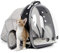 Sac à Dos Extensible de Transport pour Chat - Capsule Spatiale - Sac à Dos de Transport pour Petit Chien et Chat - Sac à Dos de Transport avec fenêtre Rigide Transparente (Noir, Extensible)