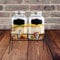 B4E Double 4L Vintage Glass Drinks Dispenser with Taps and Metal Stand | Perfect for Parties/Weddings/Birthdays/Holidays/Reunions/Mitzvahs | Orange Juice Dispenser, Tea and Lemonade Dispenser