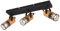 Trio Leuchten Strahler Tosh 804300332, Metall Schwarz matt, Holz, exkl. 3x E14, Holzfarbig