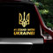 2 Stück Tryzub Ukrainisches Dreizack-Aufkleber, I Stand with Ukraine, reflektierende Auto-Aufkleber ukrainische Dekorationen für Autos Kofferraum, Stoßstangen, Wände, Fenster (gebürstetes Gold)