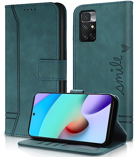 AsWant Handyhülle für Xiaomi Redmi Note 11 Hülle, Magnetisches Book Premium PU Xiaomi Redmi Note 11 Hülle, Wallet Tasche Case Xiaomi Redmi Note 11S Hülle Schutzhülle (Grün)