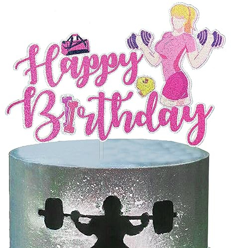 Female Gym Cake Topper, Weight lifting Cake topper, Sports Cake Topper, Fitness cake topper, Gym Fitness decoration Weight lifting