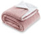 SOCHOW Coperta in Pile Sherpa Waffle, Coperta in Peluche Reversibile Super Soft Fuzzy Calda, Leggera e Soffice per Divano Letto Grigio Rosa 150 x 200 cm