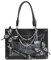 Monivi Elegante Butterfly-Lolita-Tragetasche– Gothic-Ita-Tasche im dunklen Stil, Umhängetasche/Schultertasche mit klarem Fenster für Abzeichen/Anime-Puppen-Präsentation, Cosplay (Schwarz-Silber)