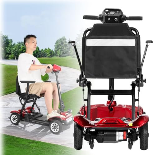 Elektromobil Seniorenmobil,Elektrischer Rollstuhl Scooter,Rollstuhl,Rollator Leicht Klappbar,Gehhilfe Für Senioren,Reiserollstuhl,Für Ältere Menschen Und Behinderte red