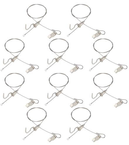eMagTech 10pcs Alambre Invisible para Colgar Cuadros Línea para Colgar Galerías con Gancho Ajustable para Exposiciones Arte Galerías Arte Museos Galerías Arte 1M Soporta 5Kilogramos