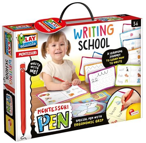 Lisciani - Montessori Writing School Pen for Kids Ages 3 to 6 - Educational Kit for Learning to Write - With Reusable Slates - Fine Motor Development Tool - Montessori-Inspired Learning