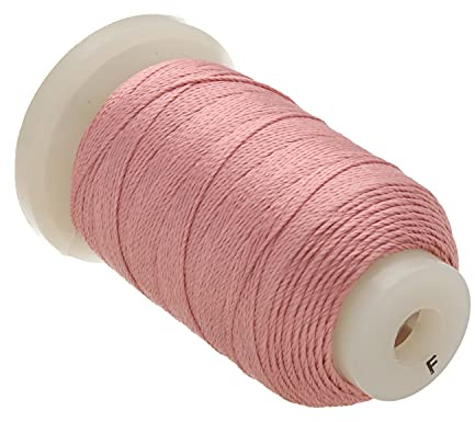 The Beadsmith Pure Silk Cord – Raspberry Cream, Size F (0.348 mm/0.0137”), 140 Yards (420 ft), 1/2-Ounce Spool