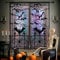 Aparty4u 2 Schwarz Spinnennetz Fledermäuse Halloween Spitze Fenster Vorhang Spooky Tür für Halloween Party Dekorationen Home Décor (40 x 84inch / 101x213cm)