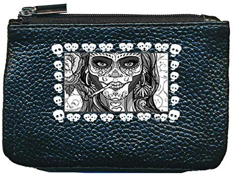 Syl'la Mexicaine Porte Monnaie et cle en Cuir pour Femme ou Homme Noir