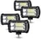 Aufun LED Arbeitsscheinwerfer 72W LED Zusatzscheinwerfer Offroad Scheinwerfer 21600LM 10-30V 6000K Arbeitslicht Wasserdicht IP67 (4 x 72W)