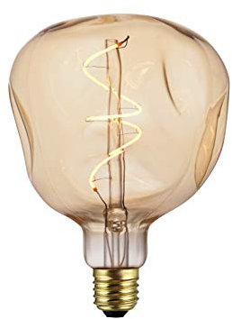 hellum 523492 LED-Soft-Filament-Lampe „Eric“ / 12,5x17,5 cm/Bernstein / 4 W warmweiß / E27 Sockel/living choice
