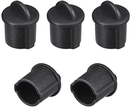 uxcell BNC-Staubschutzkappe für weibliche Klinke, Silikon, Schwarz, 5 Stück