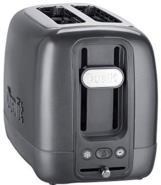 Dualit 2 Slice Domus Toaster | Grey | Extra Long Slots For Large Bread Slices – Bagel & Defrost Settings - Peek & Pop Function | Matching Domus Kettle & Sandwich Cage Available