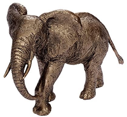 Brillibrum Design Deko Skulptur Elefant aus Bronze & Kunstharz Tierfigur Afrika Elefant Dekofigur Elefantenfigur Bronzefigur African Elephant Mama