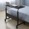 Mobiler Beistelltisch Pflegetisch, Höhenverstellbar Tragbarer Laptop-Tisch mit Rollen, Schreibtisch-Bett-Seiten-Lesetisch für Arbeitszimmer zu Hause 80,2 x 40 x 71,5-91 cm (Nussbaum dunkel)
