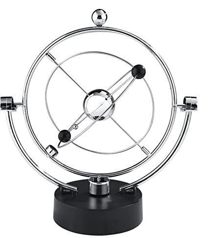 Planet Orbit Kinetic Mobile,Elektronische Perpetual Motion Toy Simulation Milchstraße Bewegung Swing Ball Home Office Schreibtisch Tisch Ornament Geschenk(Silber)