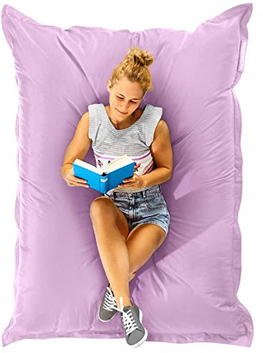 Green Bean© Outdoor Sitzsack XXL 140x180cm 380 Liter Kinder & Erwachsene Bean Bag EPS Perlen Füllung Riesensitzsack Groß Liegekissen Waschbar Wetterfest Lounge Sitzkissen Bodenkissen Pastell Flieder
