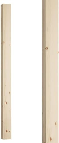Blueprint Joinery Plain Square Pine Newel Post (1500mm Full Post) - 90mm x 42mm Pine Wood Posts for Staircase. Contemporary Stair Posts Made from Scandinavian Pine Wood.