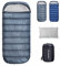 BISINNA XXL Schlafsack für große Erwachsene, 3-4 Jahreszeiten Schlafsack Winter Outdoor Warmer Deckenschlafsack, Plus Size Wide Camping Schlafsack (Grau, 1.5kg Right Zipper)