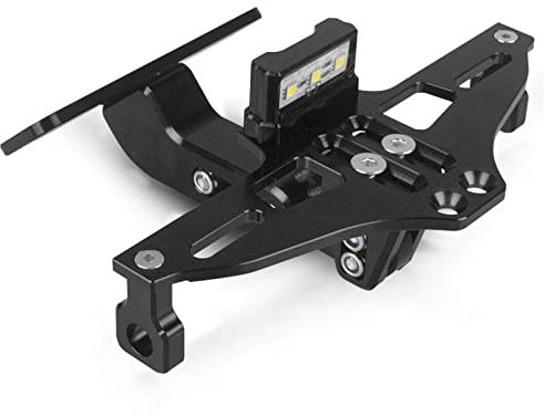 JKSM Motorrad Kennzeichenhalter Halterung CNC Motorrad-Kennzeichenhalter-Kennzeichen- Nummernschild Für Yamaha XZ550 Husqvarna 701 Super Moto Endor Seitlicher Kennzeichenhalter (Color : SCHWARZ)