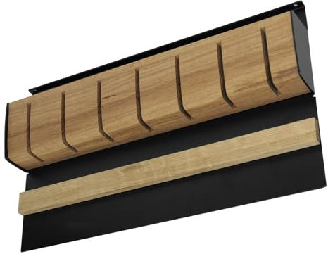 Linero MosaiQ Magnet Messerhalter für bis zu 7 Messer schwarz Eichedekor (350 x 45 x 200 mm) von Sotech