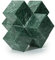 DreamsEden Geometrische Skulptur, kleiner grüner Marmor, dekorative Ornamente, moderne Wohnkultur, Akzent, Briefbeschwerer