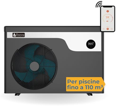 Mr Piscina Pompa di Calore per Piscina Full Inverter MR Smart per Riscaldare Acqua Piscina Fuori Terra o Interrata (110 m³)