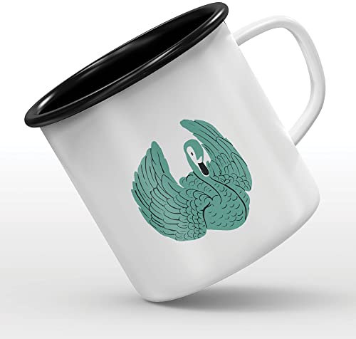 Taza esmaltada con diseño vintage