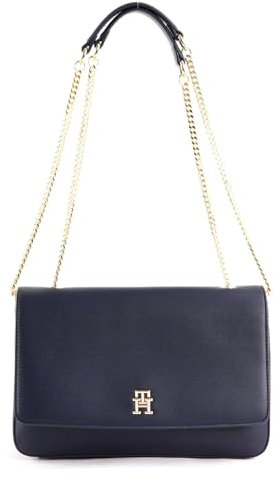 Tommy Hilfiger Damen Tasche TH Timeless Flap Crossover Klein, Blau (Space Blue), Einheitsgröße