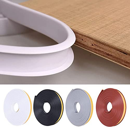 Btstil U-Form Selbstklebend Möbelkantenband, 5M Möbelkantenband Flexible TPE Faltbarer Kantenschutz für Schrankkanten, Deckenkanten, Abschlussleiste, Arbeitsplatten MöBelrestaurierung (Weiß, 25mm)