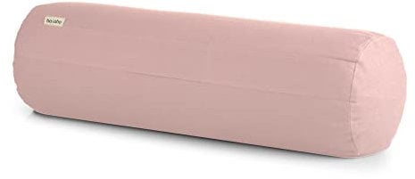 basaho Yoga Bolster Yogarolle | Bio-Baumwolle | Buchweizenschalen | Abnehmbarer und waschbarer Bezug | Yoga Rolle Yogakissen (Hellrosa)