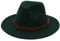 Faringoto Fedora Hut Damen Wollfilz Vintage Kirche Damen Hut Unisex breite Krempe, dunkelgrün, M