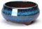 VALINK Sukkulenten-Blumentopf, kleiner Bonsai-Topf, Keramik-Blumen-Pflanzenbehälter, Schale für Innen- und Außenbereich (blau)