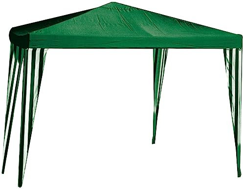 Briconess.com Pavillon Tropikana 300 x 300 cm Polyestertuch Grün Weiß Gartenmöbel